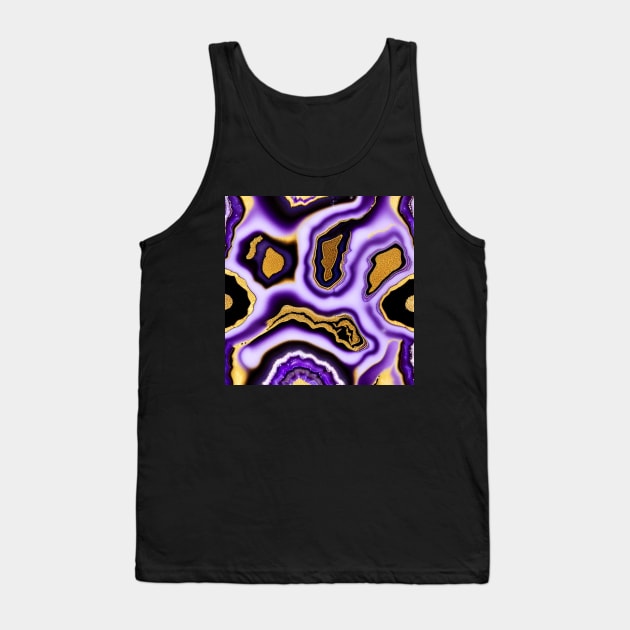 Marble Design - Purple White Black and Gold Tank Top by ArtistsQuest